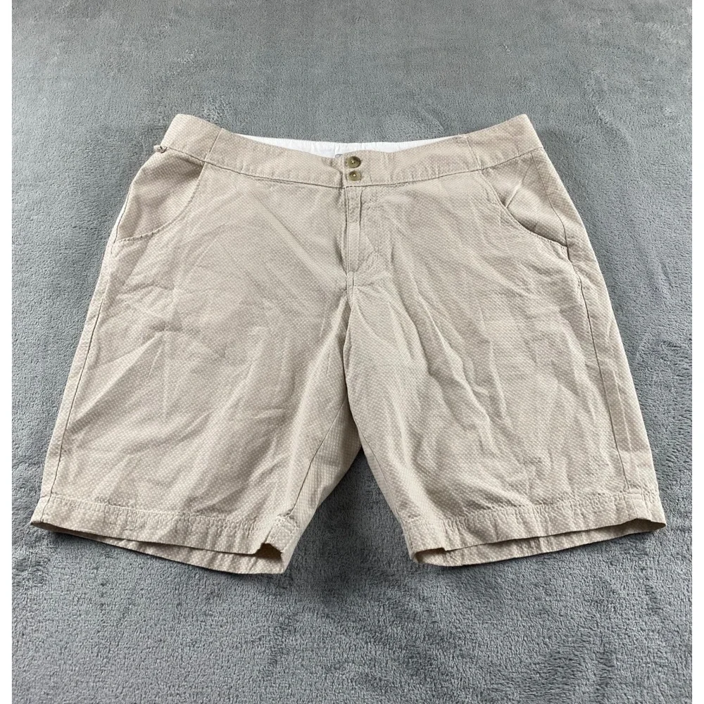 Columbia Omni-Shade Mens Shorts Tan Khaki Micro Dot Sun Protection Size 37x10